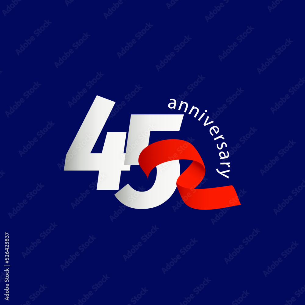 45 Year Anniversary Celebration Vector Template Design Illustration 45 Year Anniversary Celebration Vector Template Design Illustration