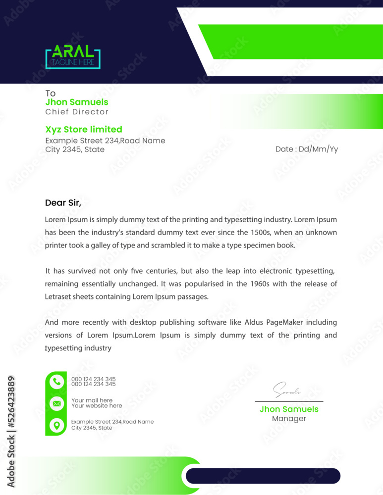 Modern letterhead Design template Modern letterhead Design template