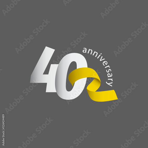 40 Year Anniversary Celebration Vector Template Design Illustration