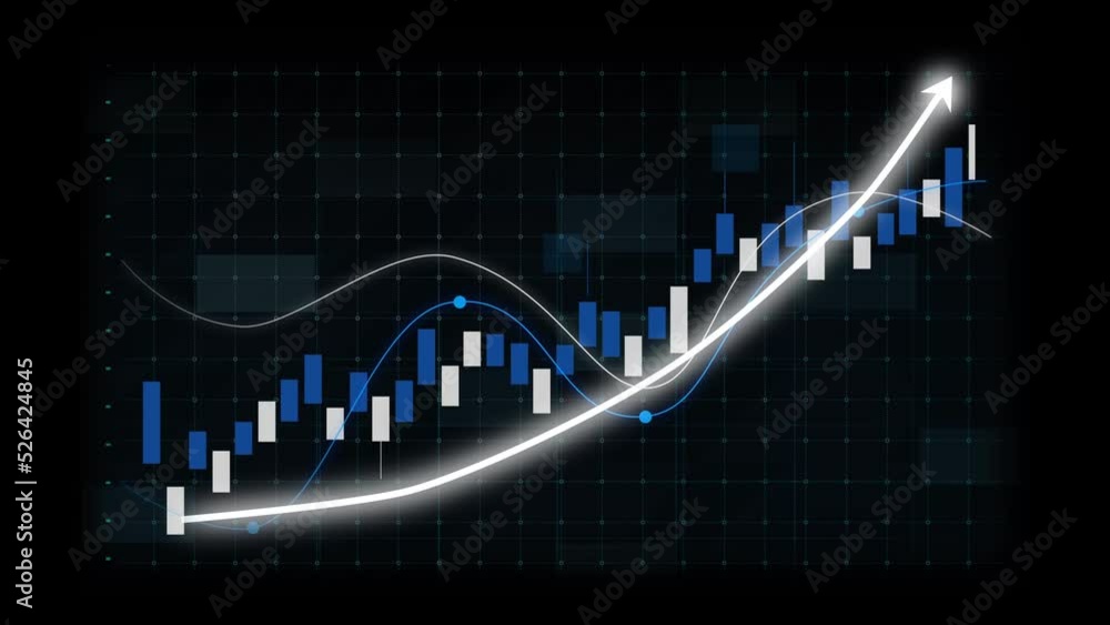 Profit Rise Business growth concept in allusive graph chart showing marketing sales ...