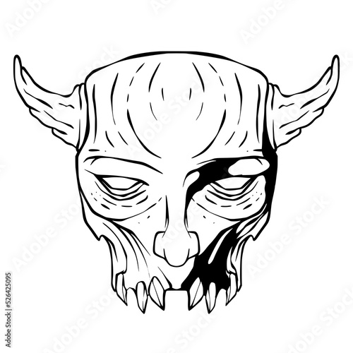 head of a bull devil skull