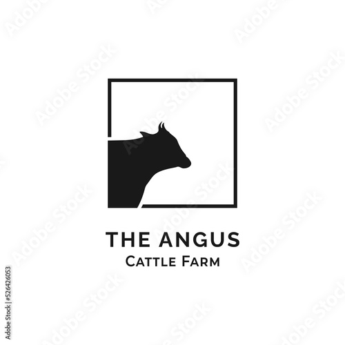 Retro Vintage Cattle Angus Beef Emblem Label Livestock logo design vector