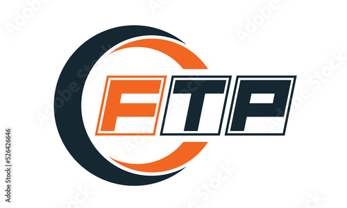 FTP three-letter circle logo design. custom font logo vector template | abstract logo | word mark logo | letter mark logo | business logo | minimalist logo | font logo |