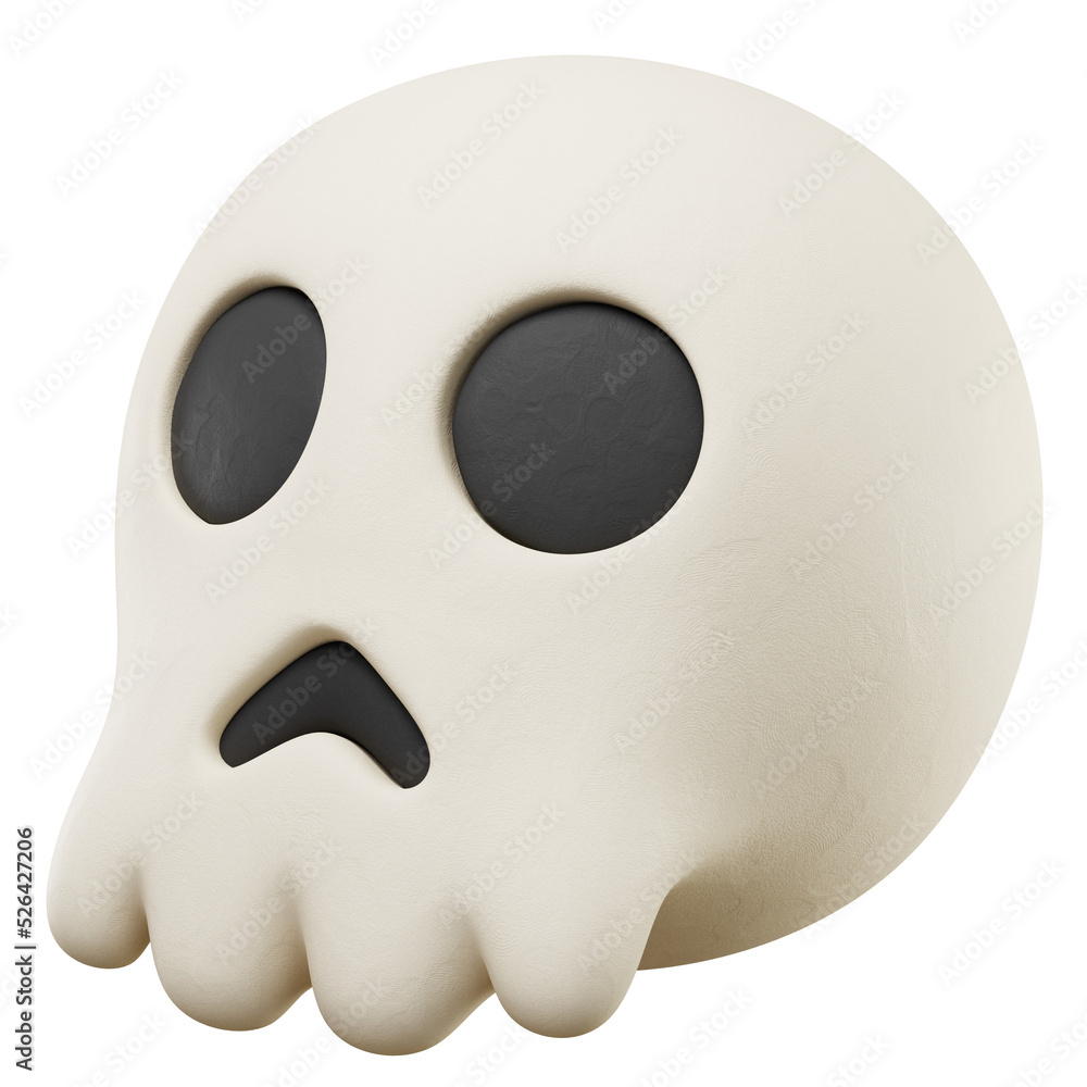 Fototapeta premium 3d Skull Head Icon Halloween Illustration