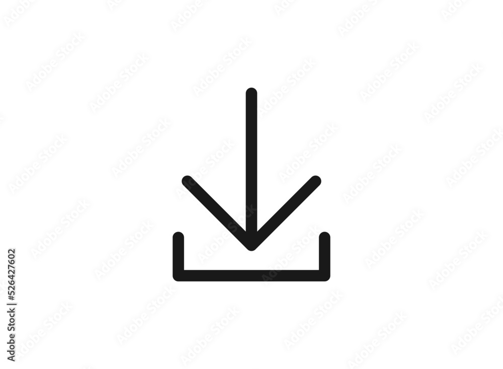 Download arrow icon on white background. Download arrow icon on white background.