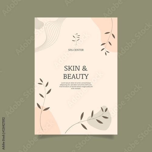 Flat beauty spa boho poster template. - Vector.