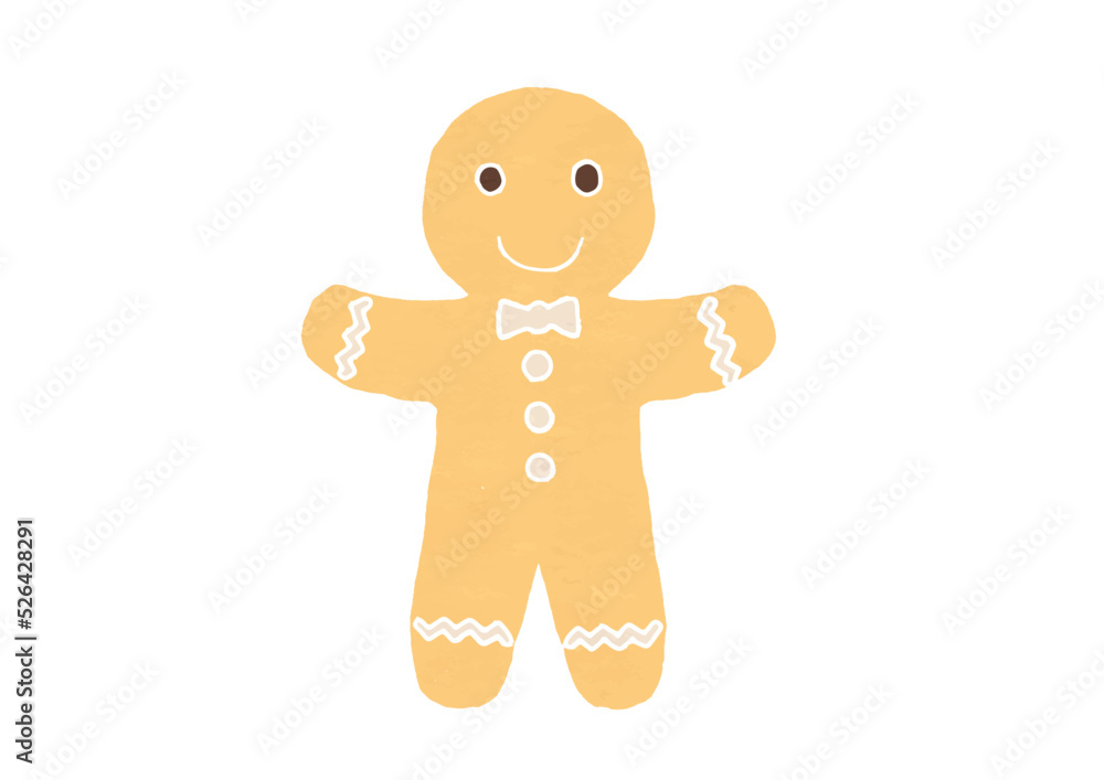 人型のクリスマスクッキーのイラスト(版画風) 人型のクリスマスクッキーのイラスト(版画風)