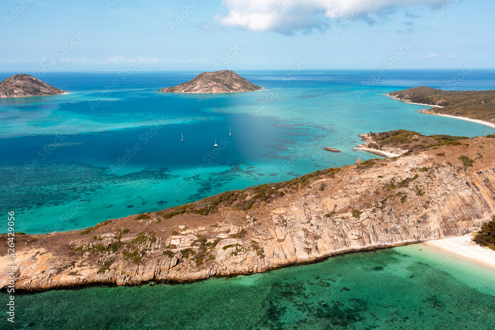 The Blue Lagoon at Lizard Island Great Barrier Reef. Stock Photo