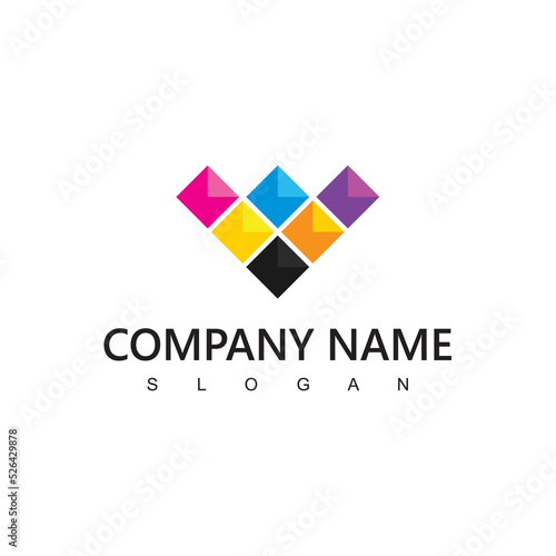 Colorful Diamond Logo, Multimedia Concept Suitable For Painting And Printing Company Symbol