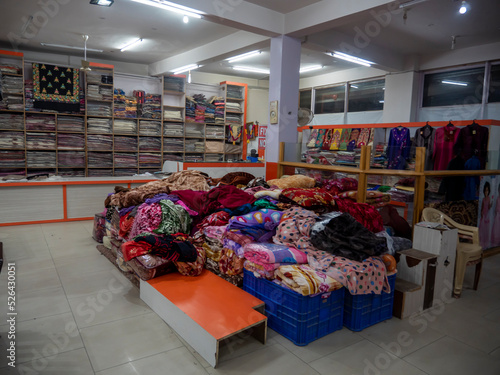 woolen clothes store, dress material shop for winter.