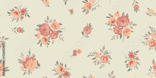 Design of spring print with flowers for textile and dresses