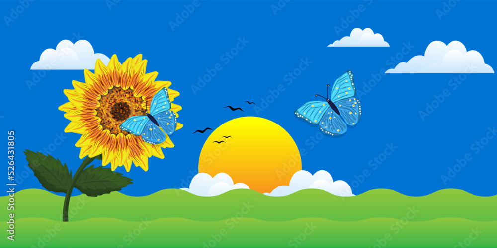 Beautiful SunFlower Vector Art, Illustration of Sunflower