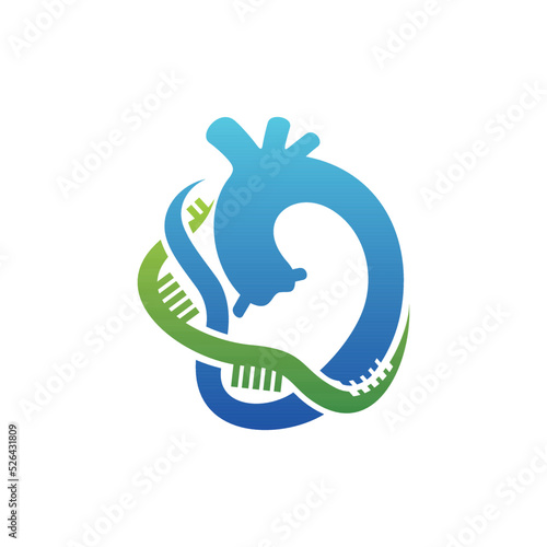 Aorta DNA Medical Icon Logo Design Template, Hearth DNA Aorta Medical Logo, Aorta DNA Medical Simple Logo