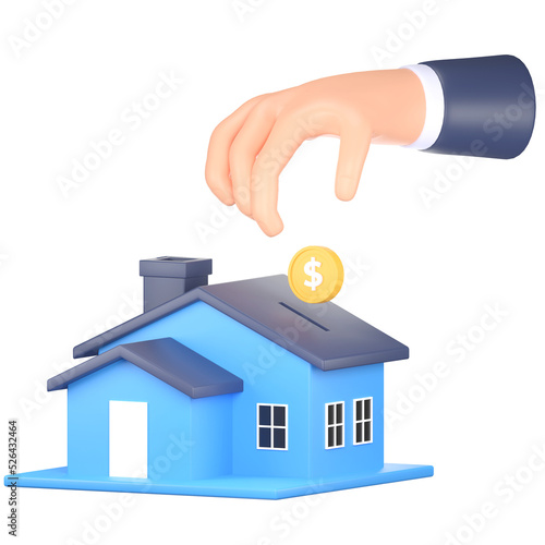 property investment financial freedom 3d icon illustration