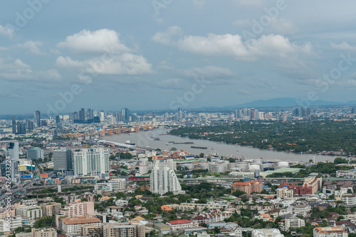 Aerial view Bangkok s cityscape capital city of Thailand