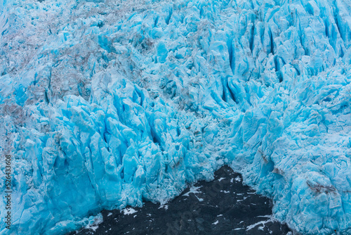 Close up of crevasses in the terminus of the Aialik glacier, Kenai peninsula Alaska photo