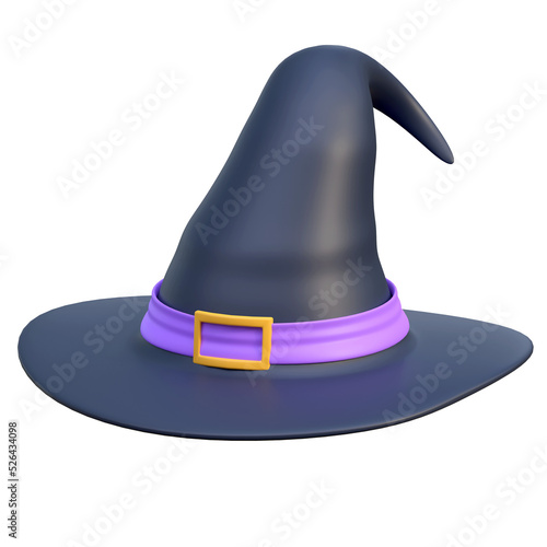 witch hat halloween 3d icon illustration