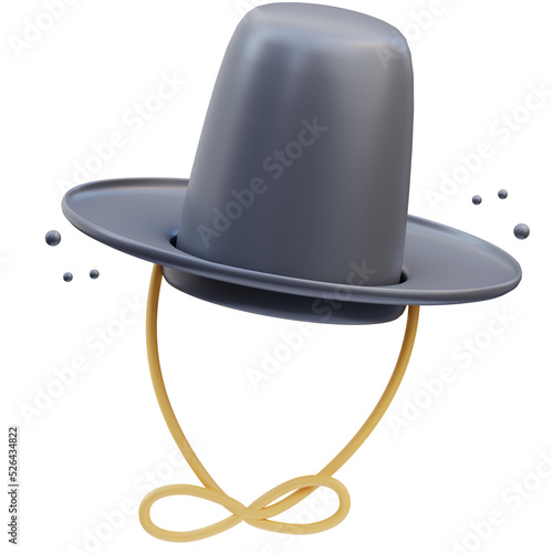 Korean Icon, Korean royal hat 3d Illustration