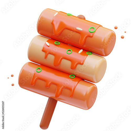 Korean Icon, tteokbokki 3d Illustration
