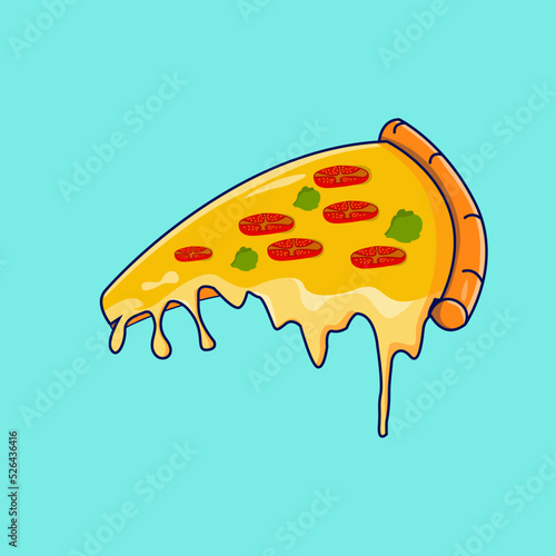 italian food attractive pizza illustratio