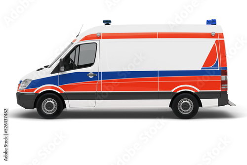 Wallpaper Mural Rettungswagen (Ambulanz) in der Seitenansicht - 3D Visualisierung Torontodigital.ca