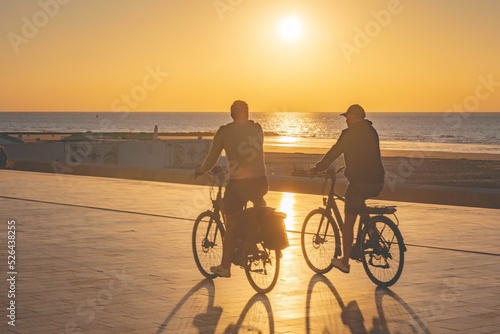 cyclists on the beach belgian