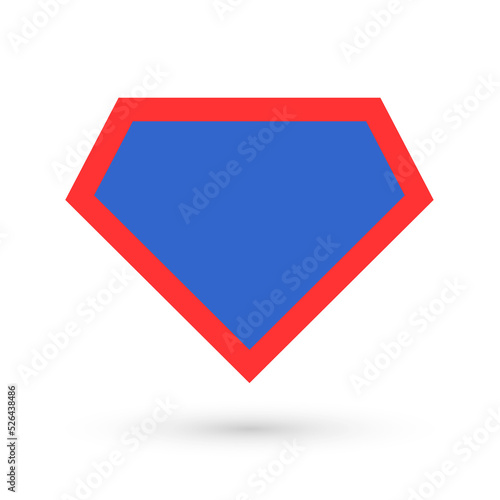 Shield graphic hero shadow icon, isolated comic shape concept symbol, vector illustration