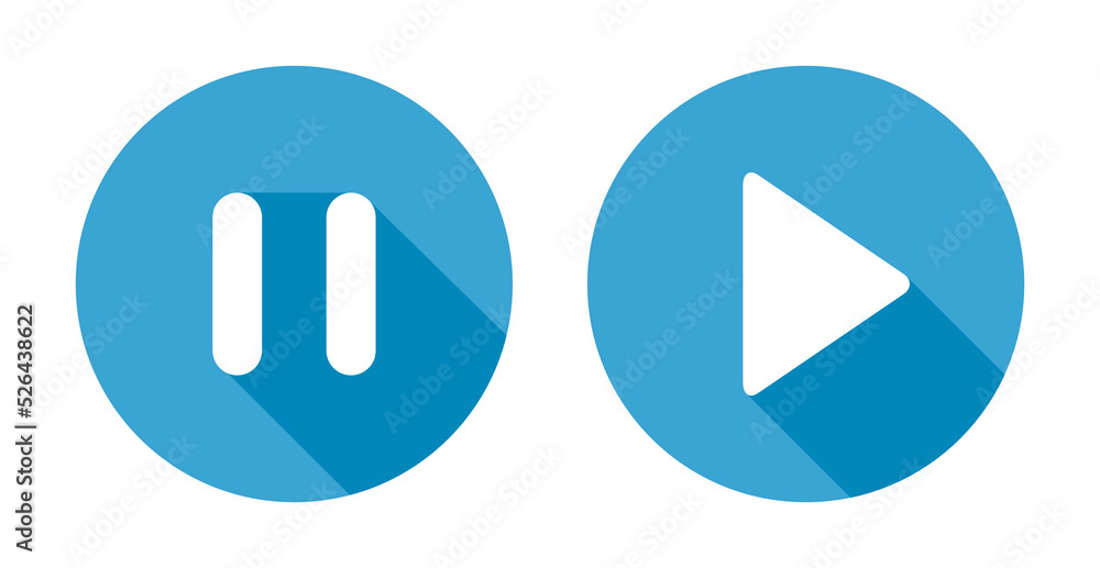 Set of Stop, pause and play icon, interface media button, internet player video symbol, web film audio vector illustration Set of Stop, pause and play icon, interface media button, internet player video symbol, web film audio vector illustration