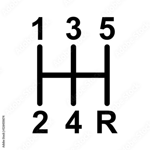 Handle car manual shift lever icon, vehicle gear technology vector illustration equipment