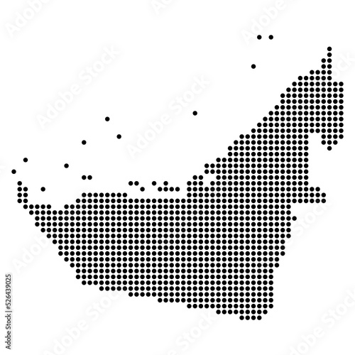 United arab emirates map icon, geography blank concept, isolated graphic background vector illustration