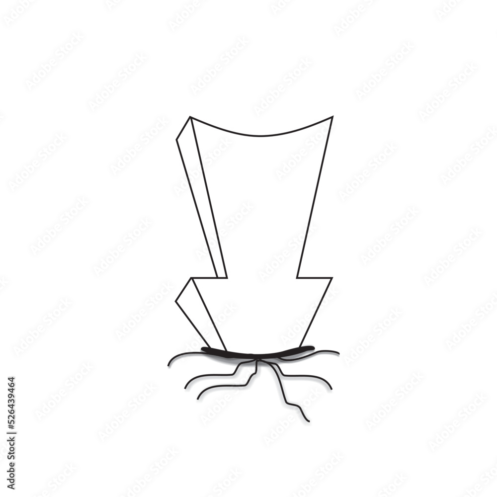 Obraz premium VECTOR ARROW FALL DOWN TO THE EARTH