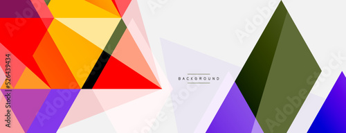 Color triangles composition, geometric abstract background. Techno or business concept, pattern for wallpaper, banner, background, landing page