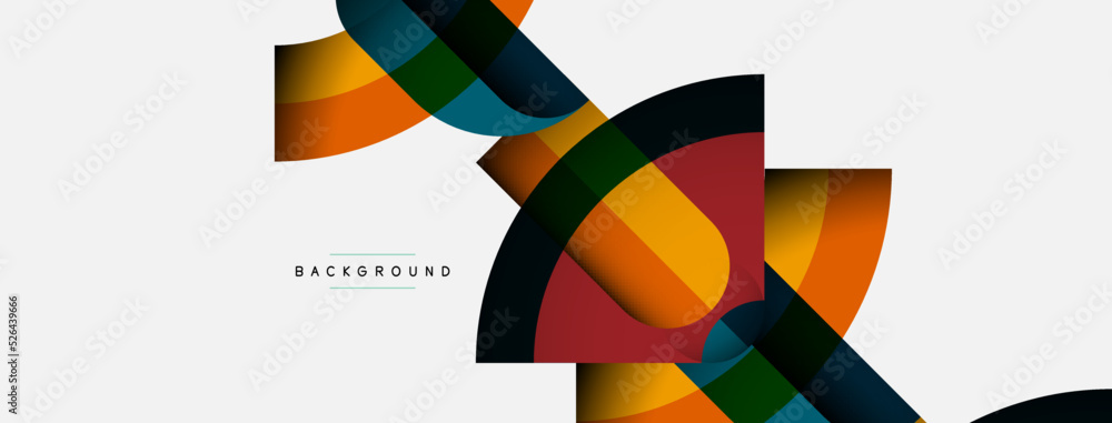 Geometric abstract background. Round shapes, circles, lines composition for wallpaper banner background or landing page Geometric abstract background. Round shapes, circles, lines composition for wallpaper banner background or landing page