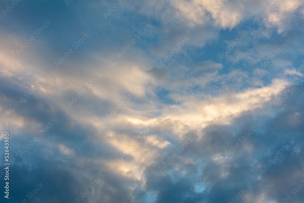 Clouds in the sky at sunset.