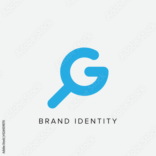 letter g logo design vector. search icon design.