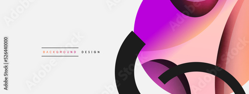 Creative geometric wallpaper. Minimal abstract background. Circle and wave composition vector illustration for wallpaper banner background or landing page