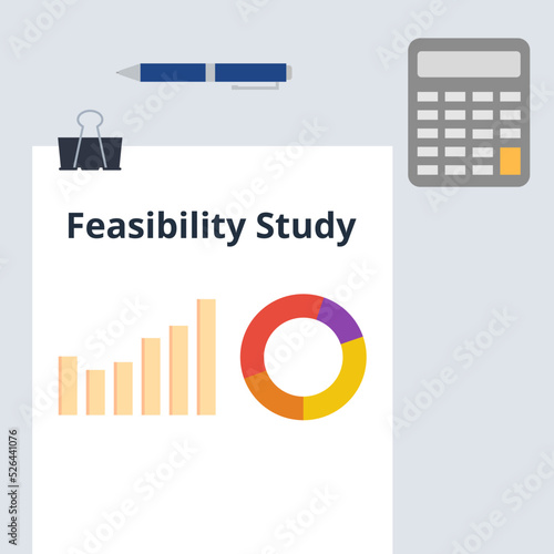 Feasibility study vector. Business and strategy plan documents.
