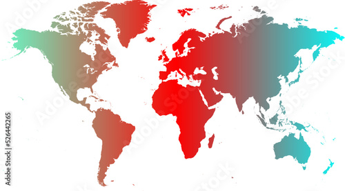Colorful gradient world map