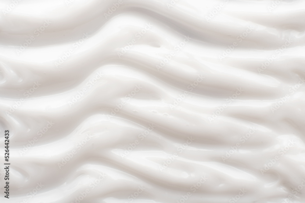 Fototapeta premium Texture of white cosmetic cream. Moisturizing cream background for dry skin care