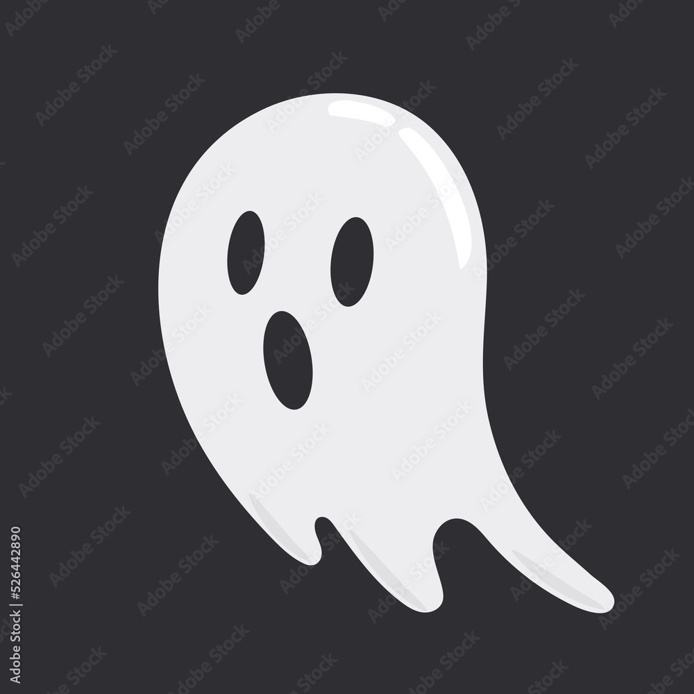 Cute funny ghost. Baby creepy boo characters for kids. Magic scary spirits . Isolated flat vector illustrations of comic phantoms Cute funny ghost. Baby creepy boo characters for kids. Magic scary spirits . Isolated flat vector illustrations of comic phantoms