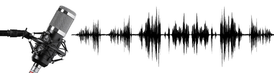 Studio microphone for recording podcasts isolated