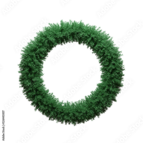 Christmas wreath 3D rendering