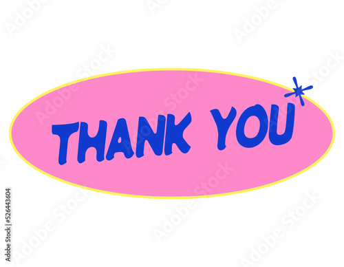 Motivational Stickers about Thank You. Letters Quotes with deep blue and pink color in png files