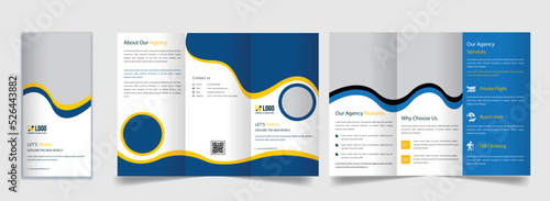 Corporate business trifold brochure template design vector