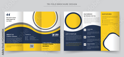 Corporate business trifold brochure template design vector