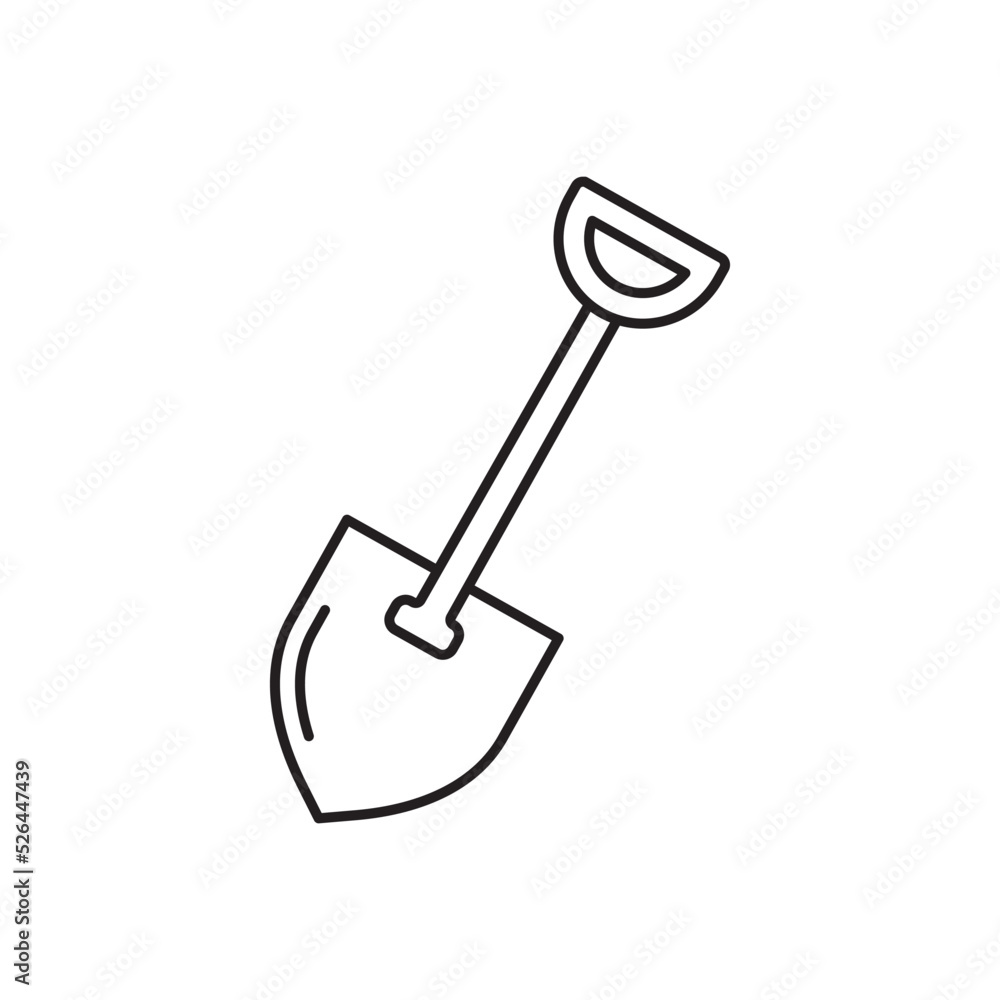 Shovel line art farming icon design template vector illustration Shovel line art farming icon design template vector illustration