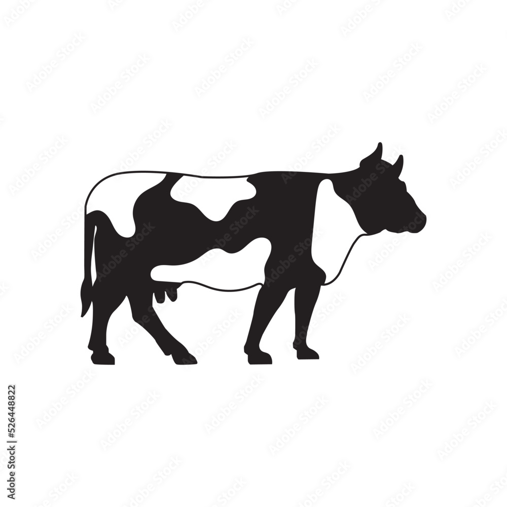 Cow line art icon design template vector illustration