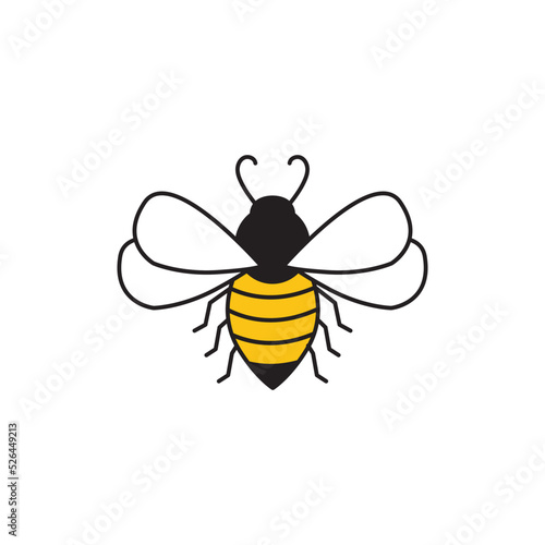 Bee line art icon design template vector illustration