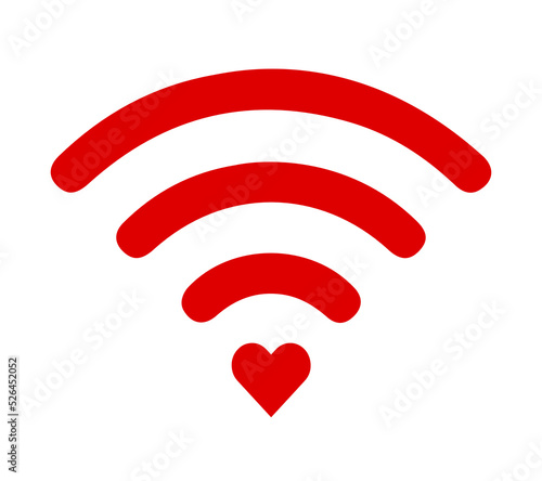 WiFi heart icon. Love WiFi. Wifi function Logo Design Element. Vector on a white background. illustrator 10 EPS.