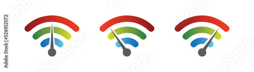 Wifi speed Logo Design Element set. wi-fi speed icon. vector on a white background.10EPS. speed test.